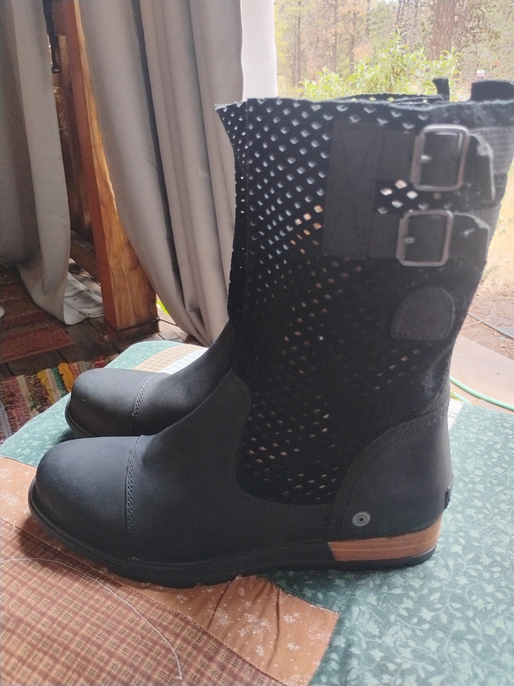 Sorel Major Pull On Boots Black Suede Leather Women’s Size 9 NL2167-010